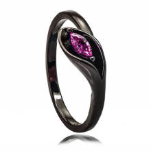 Anillo de plata esterlina de la joyería de la herramienta de cobre negra india al por mayor del diseño para la muchacha